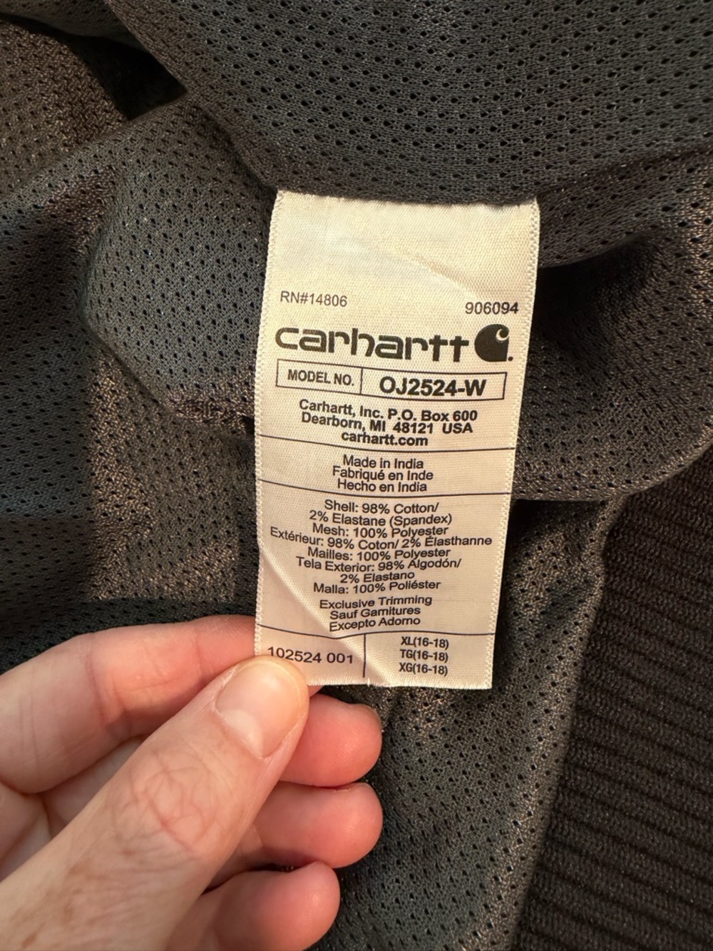 Carhartt Black Rugged-Flex Relaxed Fit Zip Jacket - Picture 8 of 9